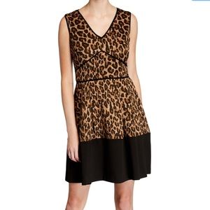 NWT Neiman Marcus animal print Vneck dress